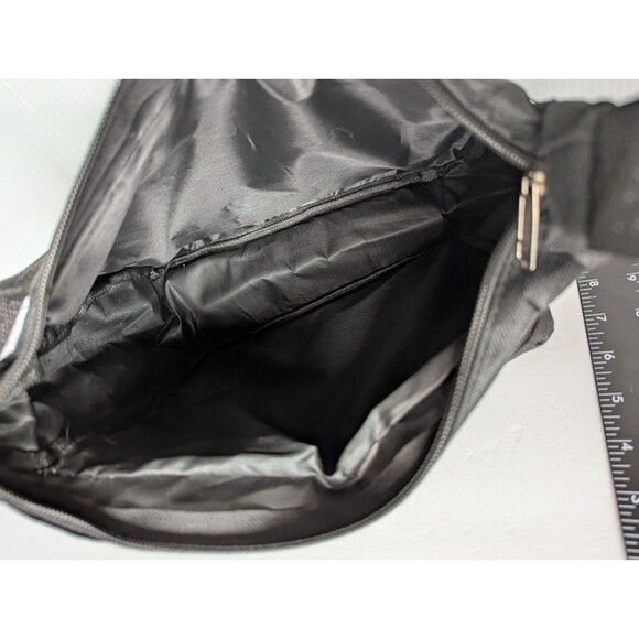 Unisex Mens Shoulder Bag Crossbody Black Nylon Strap Zip Compartments Light Pack - Picture 8 of 16